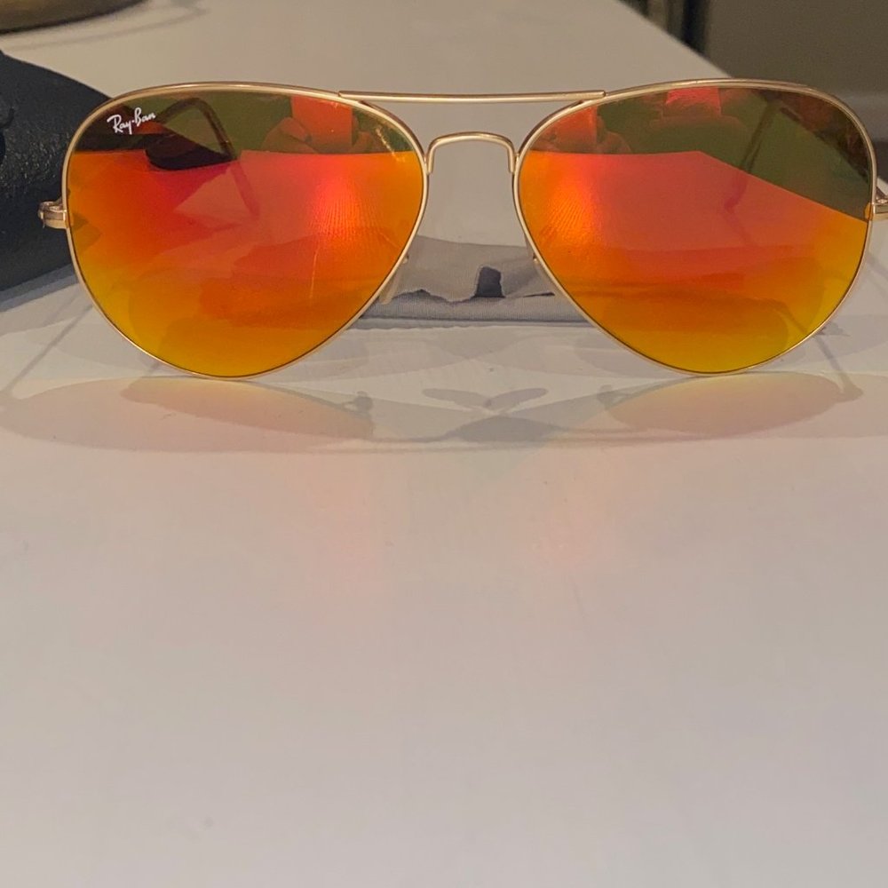 Ray-Ban Orange Mirrored Aviators 58mm